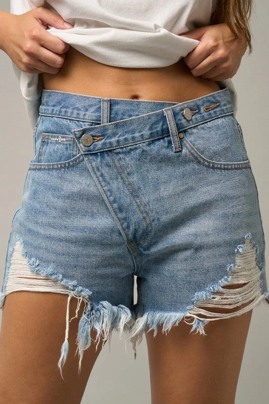 Crossover Premium Denim Mom Shorts