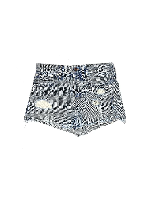 High-Rise Denim Shorts