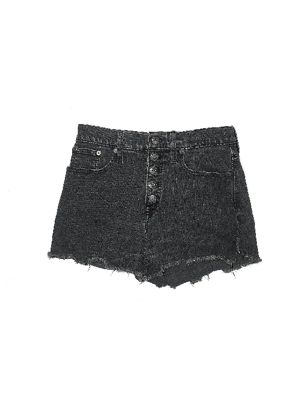 High-Rise Denim Shorts in Dark Wash