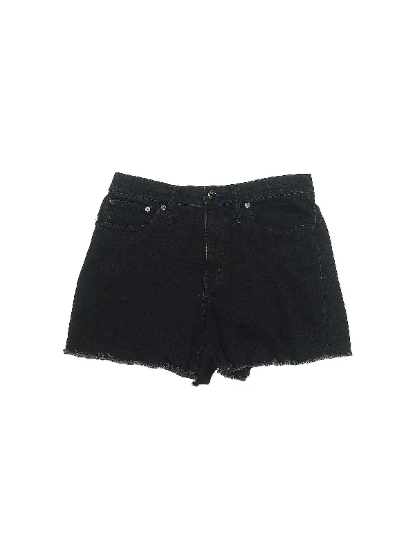 High-Rise Denim Shorts in Dark Wash