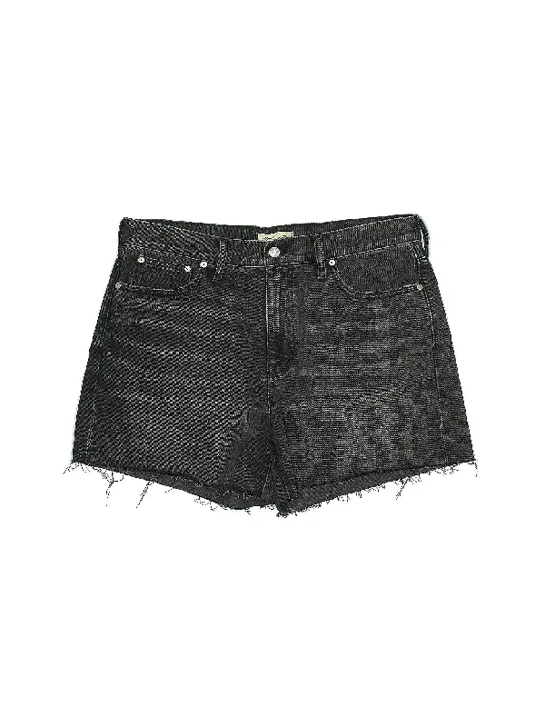 High-Rise Denim Shorts in Dark Wash