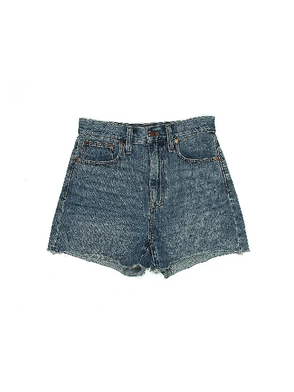 High-Rise Denim Shorts in Light Wash