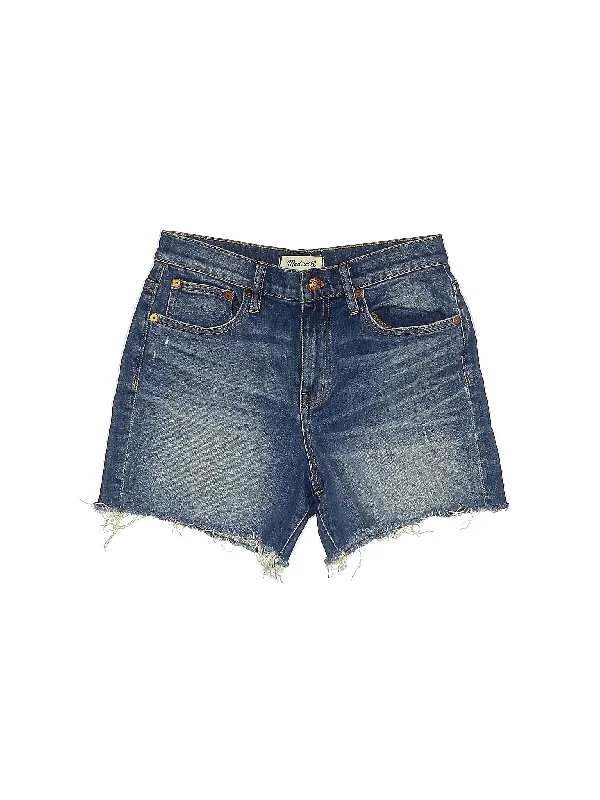 High-Rise Denim Shorts in Medium Wash