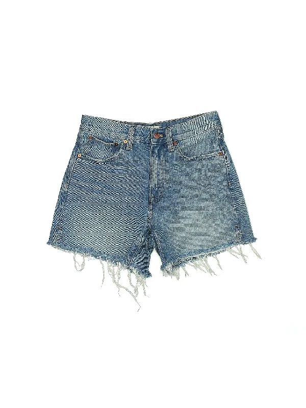 High-Rise Denim Shorts in Medium Wash