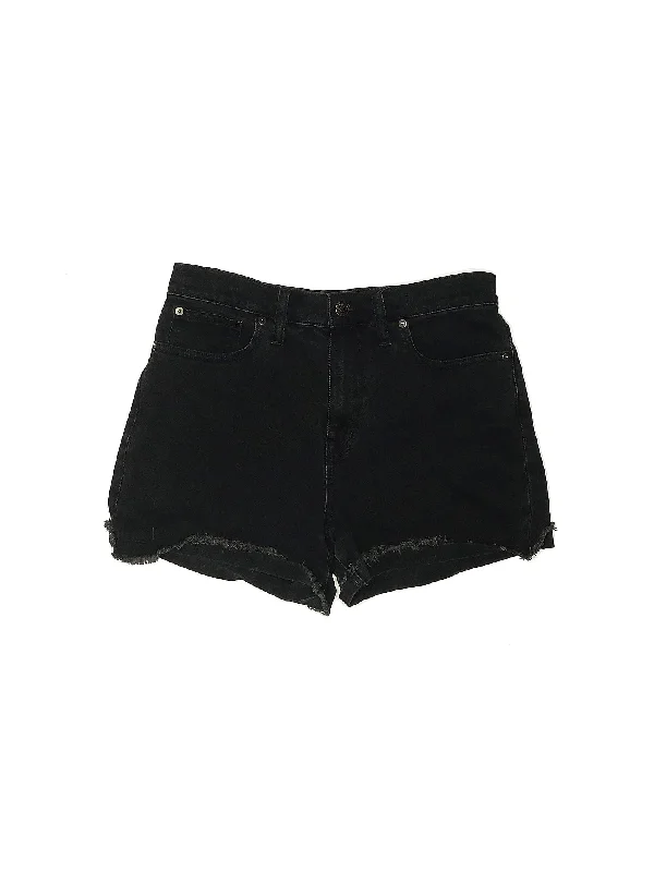 Low-Rise Denim Shorts in Dark Wash