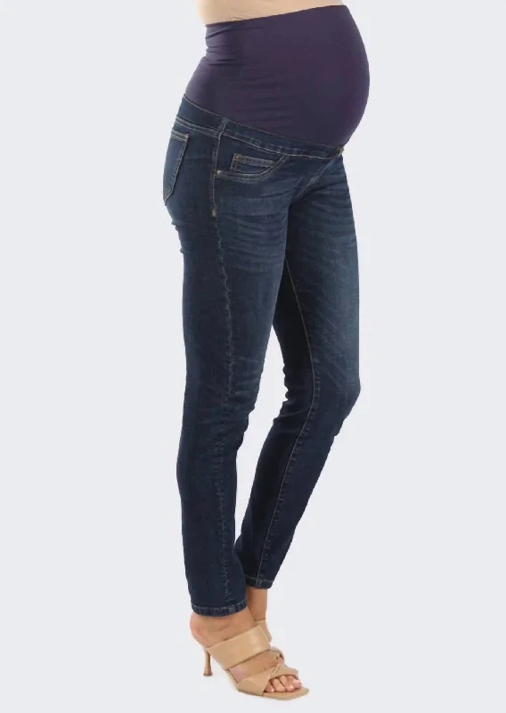 Maternity Skinny Jeans In Dark Blue