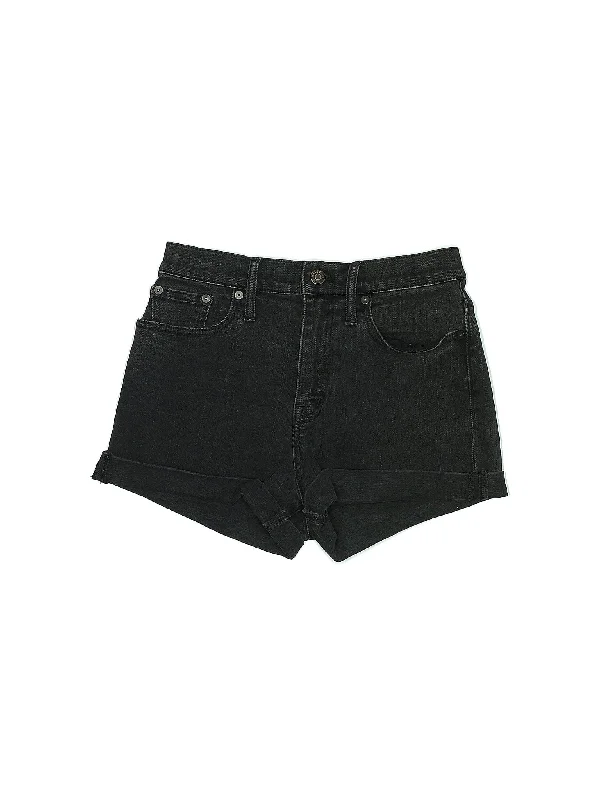 Mid-Rise Denim Shorts in Dark Wash