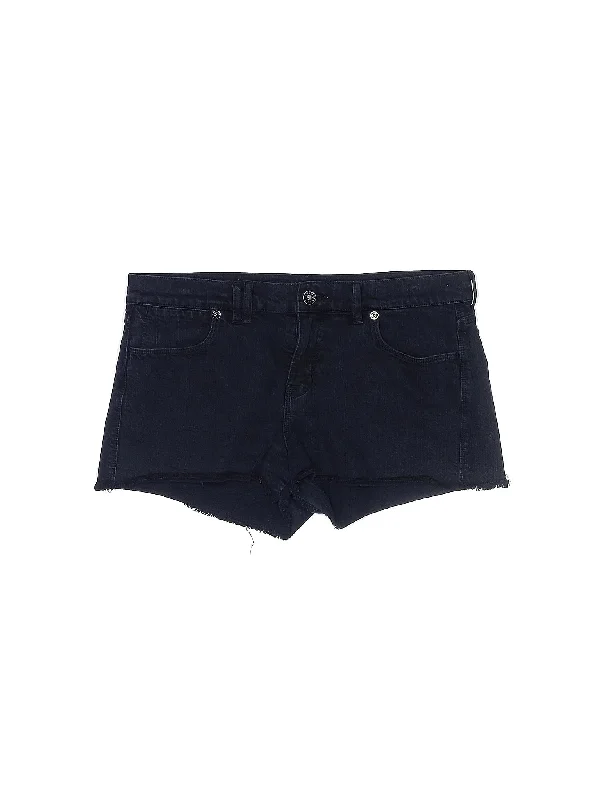 Mid-Rise Denim Shorts in Dark Wash