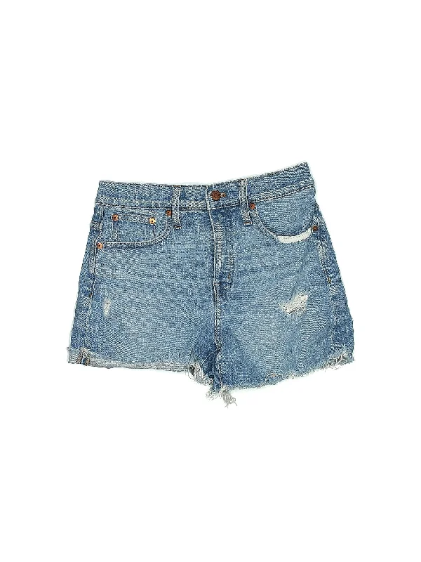 Mid-Rise Denim Shorts in Medium Wash