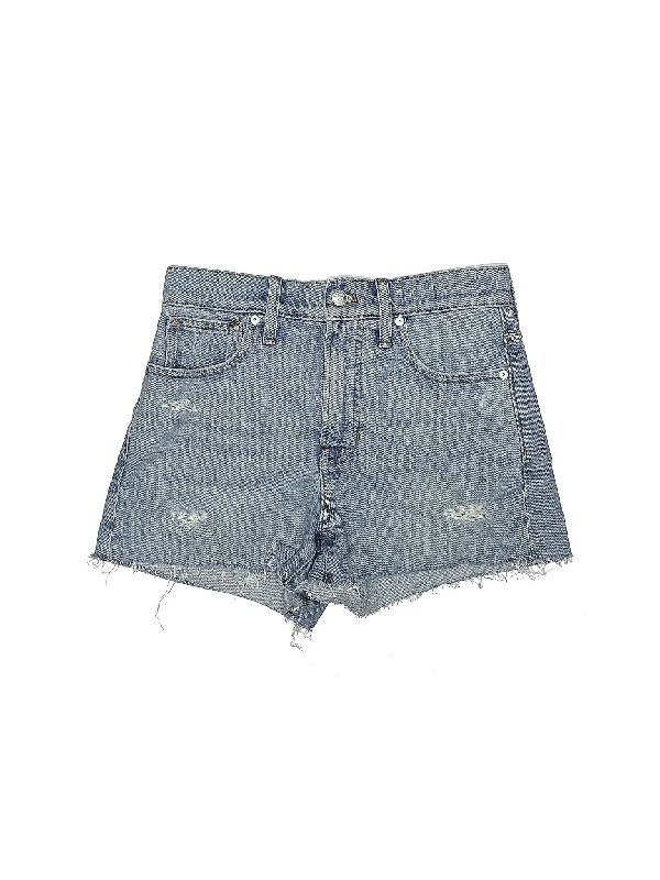 Mid-Rise Denim Shorts in Medium Wash