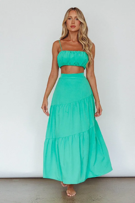 Bondi Waist Tie Maxi Skirt Apple