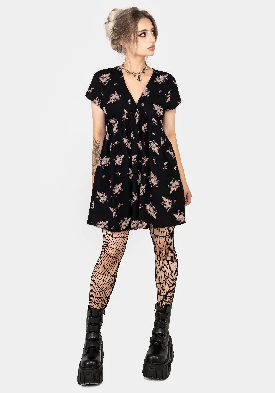 Carrion V-Neck Mini Smock Dress