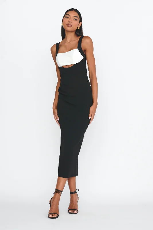 Move Maker Cut-Out Midi Dress Black