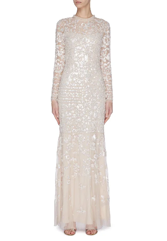 Nude Tempest Tonal Sequins Gown