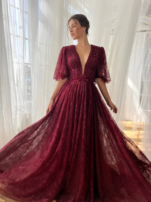 Burgundy Dantelle Gown