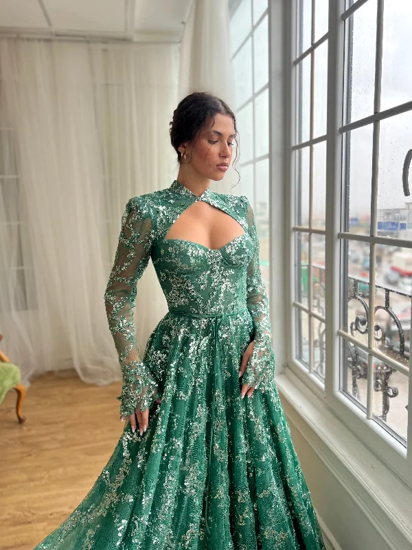 Emerald Ivy Corset Gown