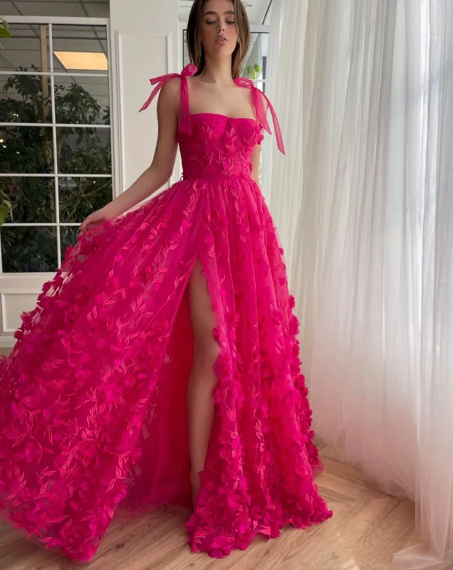 Fuchsia Elegance Lace Gown