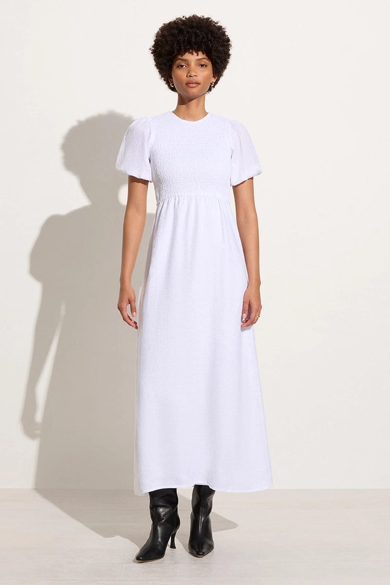 Gloria Midi Dress White - Final Sale