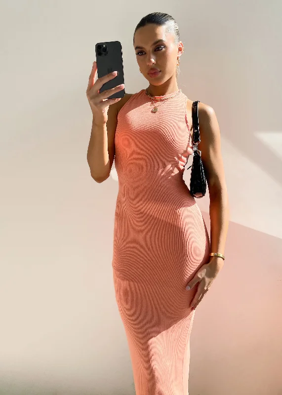 Level Headed Midi Dress - Tangerine