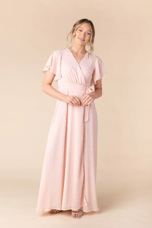 Naples Flutter Sleeve-Peach Blush