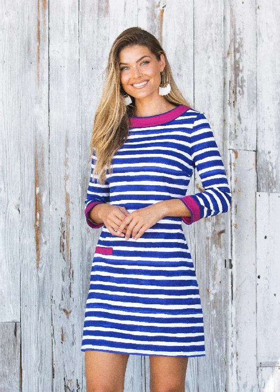 Watercolor Stripe Cabana Shift Dress