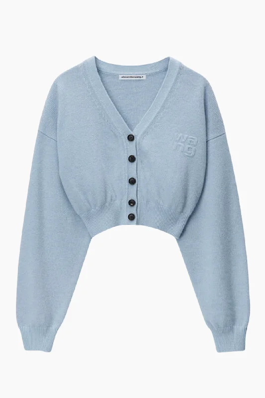 alexanderwang.t Longsleeve V-Neck Logo Cardigan - Oxford