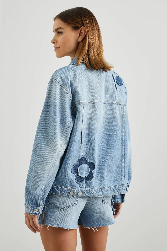 GROVE BOYFRIEND TRUCKER JACKET - INDIGO BLOOM