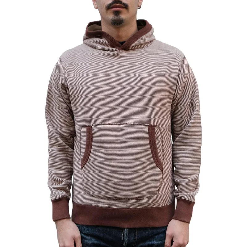 Loop & Weft SZ Vintage Pinborder Knit Hooded Sweatshirt (Brown)