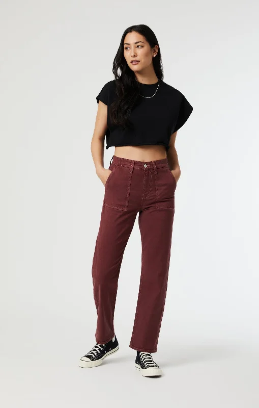 SHELIA FRONT POCKET STRAIGHT IN PORT LUXE TWILL