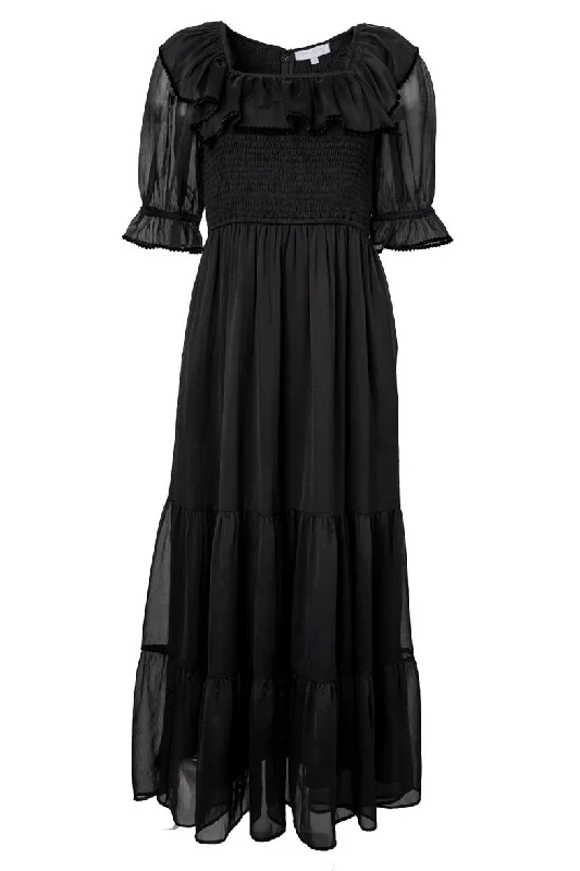 Gracie Dress in Black Chiffon