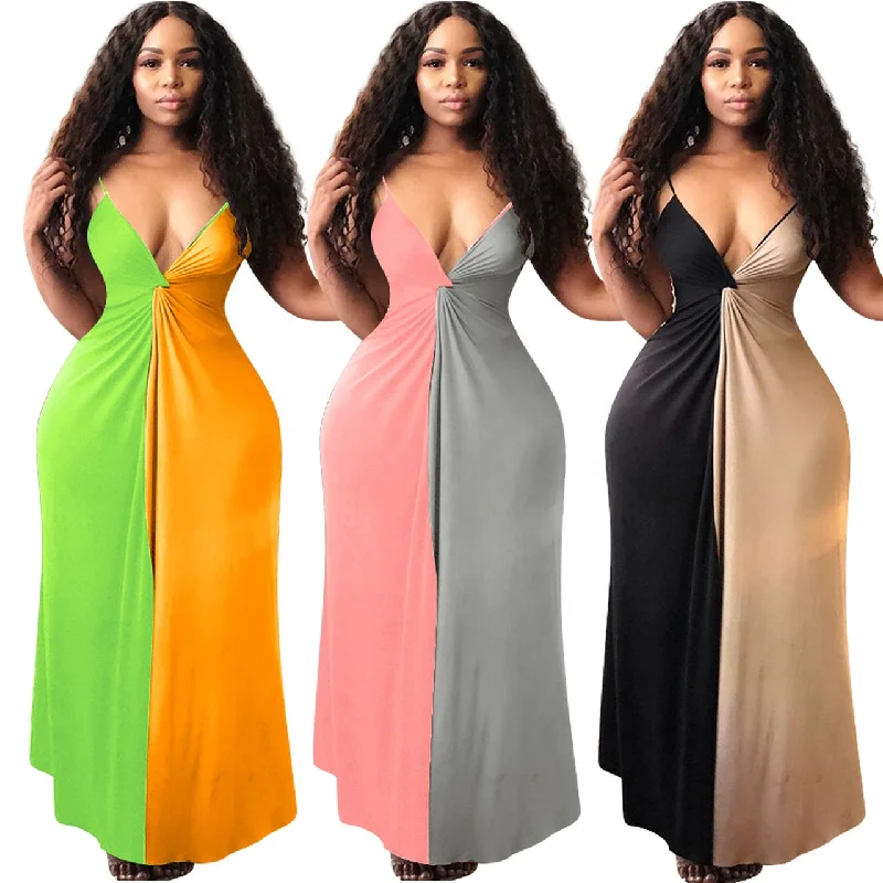 J8537 Wholesale casual dresses women summer maxi summer dress spaghetti slip long maxi dress