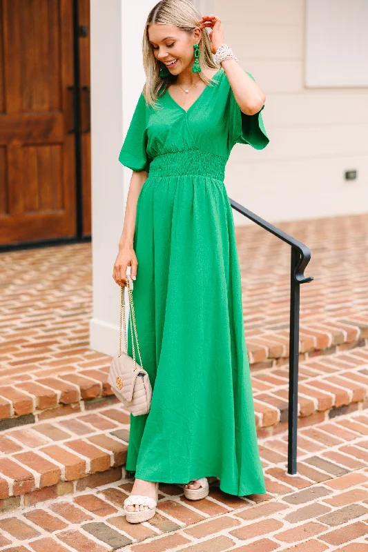 Take A Number Kelly Green Maxi Dress