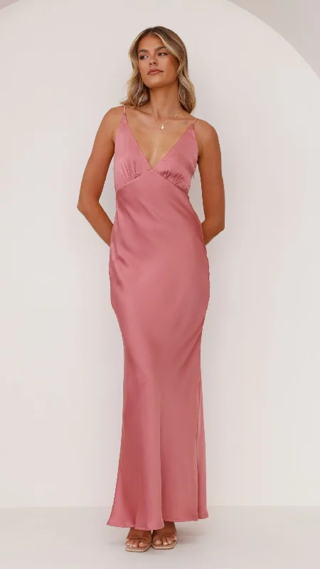 Ziah Maxi Dress - Baked Rose