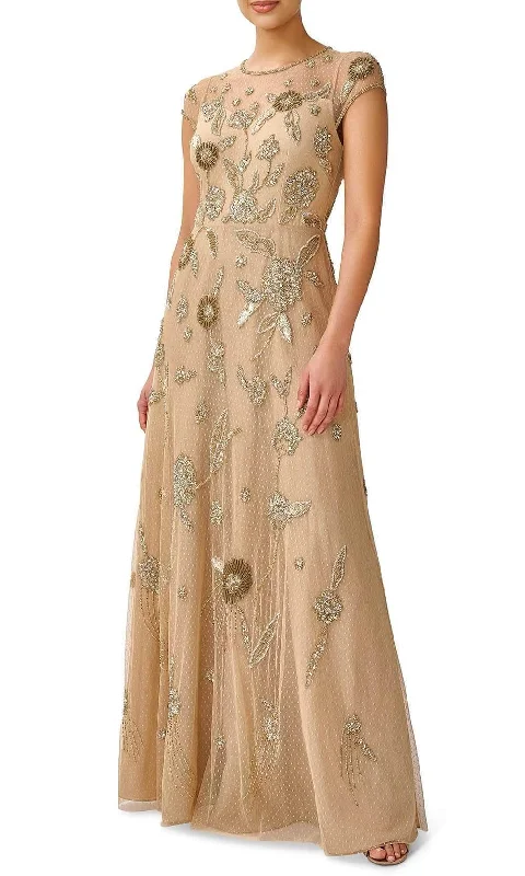 Aidan Mattox MD1E207924 - Floral Beaded Evening Dress