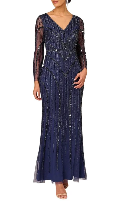 Aidan Mattox MD1E207928 - Illusion Long Sleeve Evening Gown