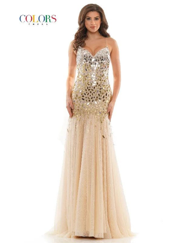 Colors 2768 Colors Prom Long Spaghetti Strap Formal Dress