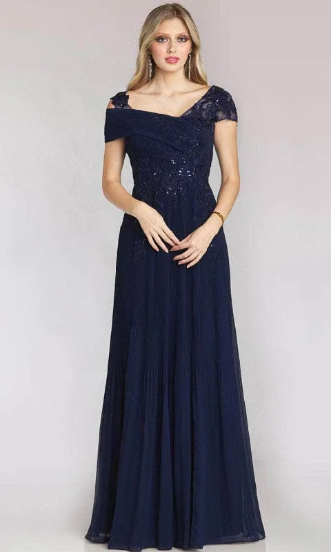 Gia Franco 12209 - Refined Cap Sleeved Evening Dress