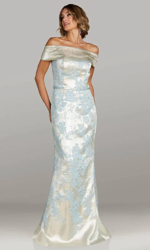 Gia Franco 12440 - Embroidered Straight Across Evening Gown