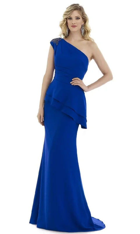 Gia Franco - 12977 Beaded Cap Sleeve Asymmetrical Peplum Dress