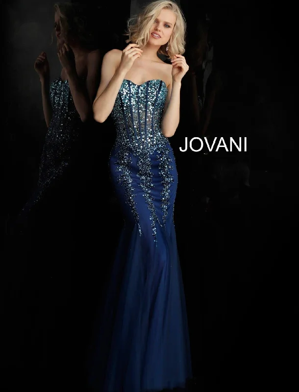 Jovani 67026 Embellished Strapless Long Prom Dress