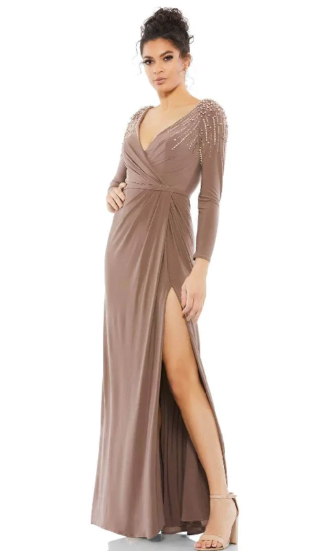 Mac Duggal 55715 - Long Sleeved Embellished Jersey Dress