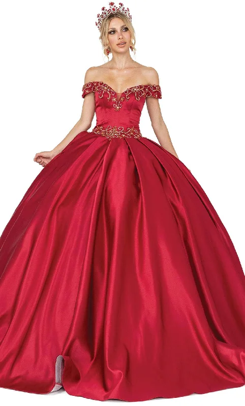 Dancing Queen 1466 - Beaded Off Shoulder Quinceanera Ballgown