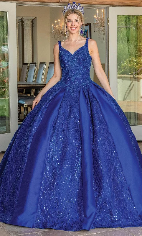 Dancing Queen 1680 - Sleeveless Glitter Quinceanera Ballgown