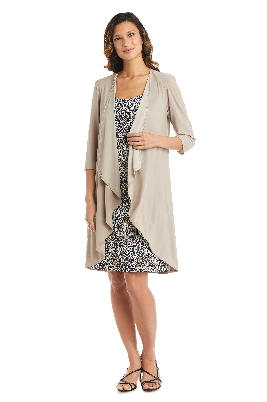 R&M Richards 7877 Short Two Piece Print Jacket Dress