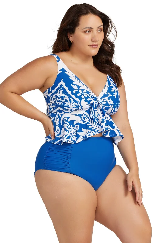 Blue Botticelli High Waist Bikini Bottom