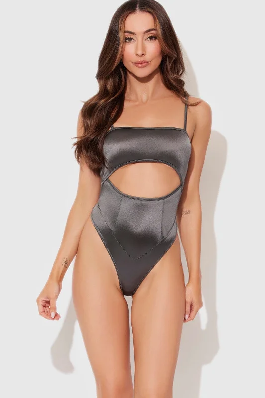 Zoe Slick Cutout Scoop Back Bodysuit