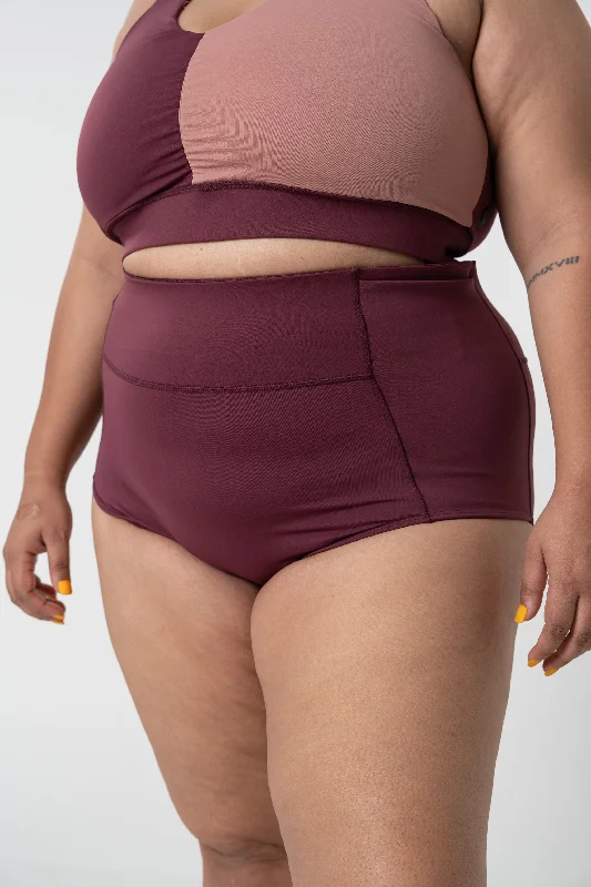 Pocket Swim Bottom: Dark Mauve