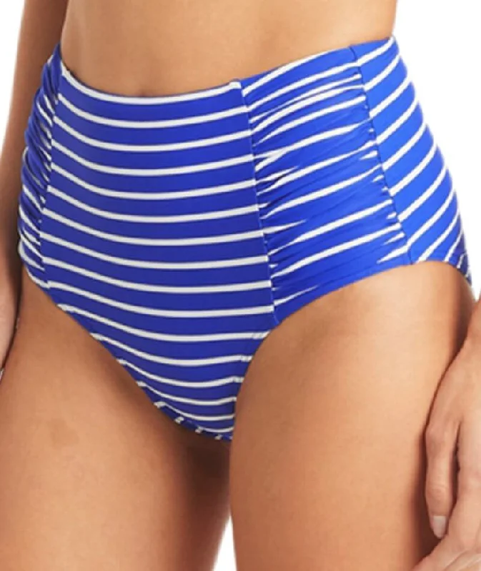 Sea Level Chamarel Gathered Side High Waist Brief - Cobalt