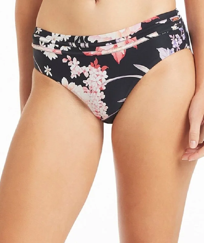 Sea Level Martini Mid Bikini Brief - Floral Black