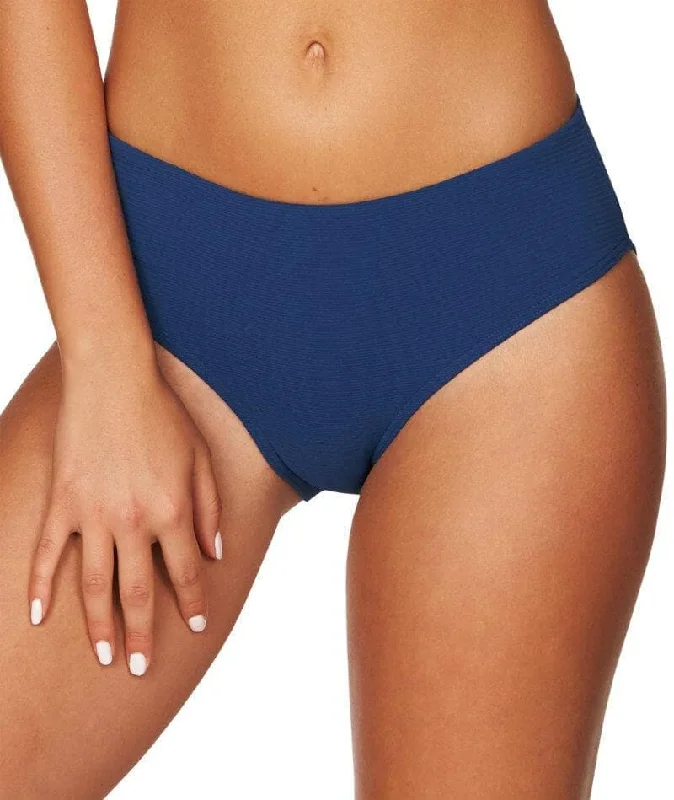 Sea Level Riviera Rib Mid Bikini Brief - Ocean Blue